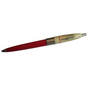 Vintage Advertising Pen Champion Sparkplug Tucker USA Red/White 1970s